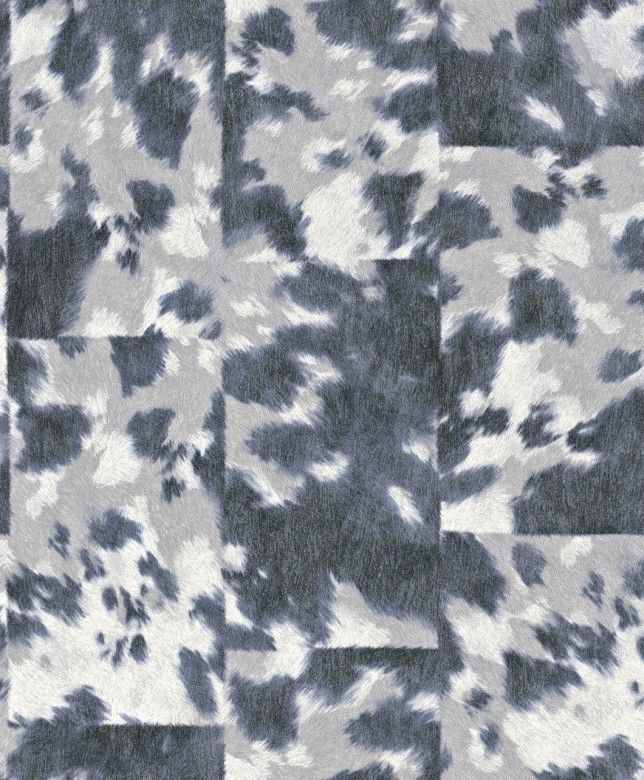 Tierfell Grau Weiß - Rasch Vlies - Tapete Tierprint
