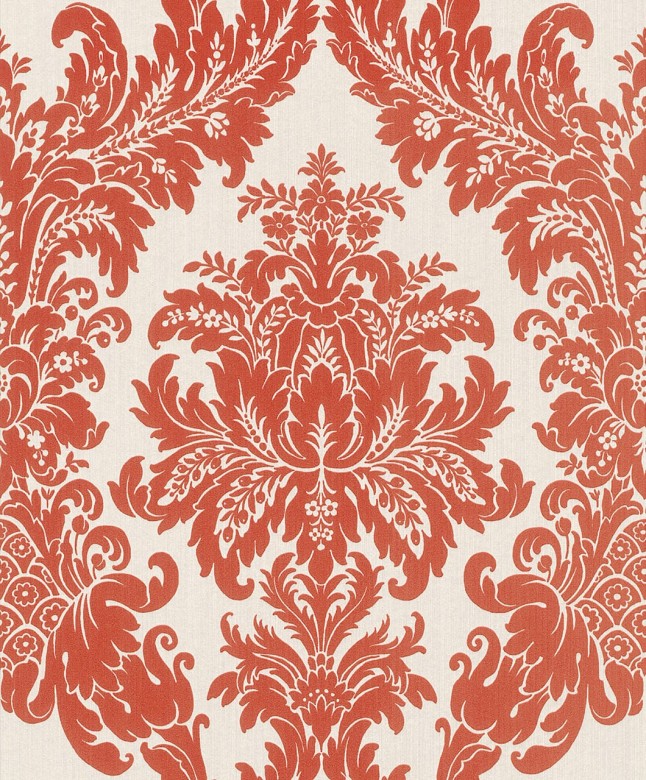 Floral orange - Rasch Vlies-Tapete