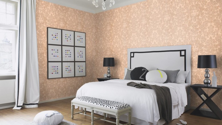 Tapete Barock Creme Beige   - Rasch Vlies - Floralprint