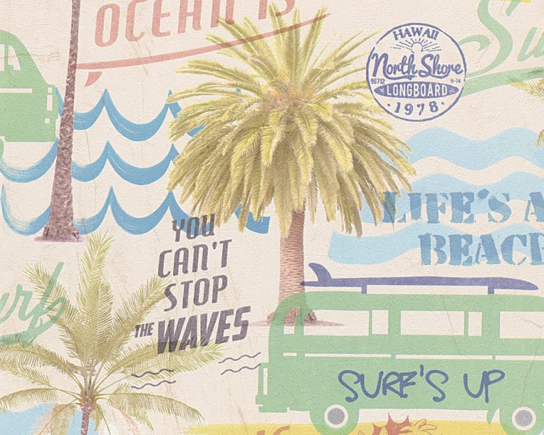 Surfer Beach Kinderwelt - A.S. Creation Papier-Tapete