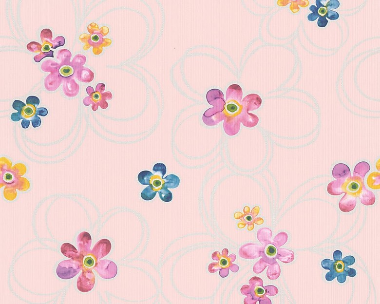 Blumen rosa Kinderwelt - A.S. Creation Papier-Tapete