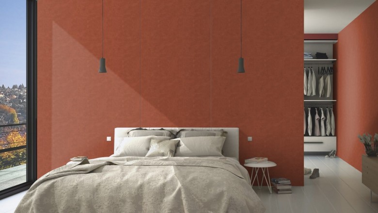 Beton Terracotta - Rasch Vlies-Tapete Betonoptik