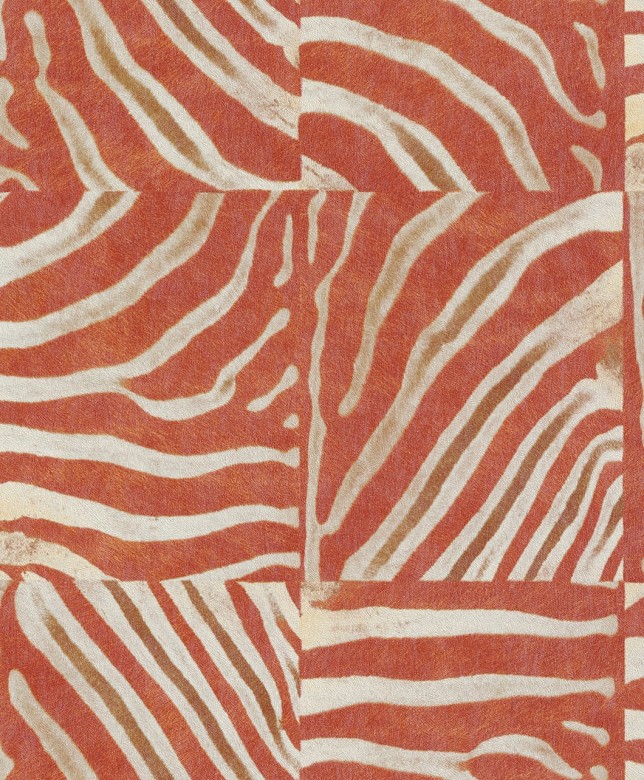 Tierfell Orange - Rasch Vlies - Tapete Tierprint Moderne