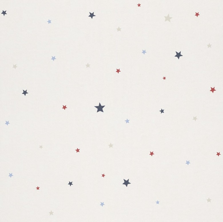 Sternchen blau Kindertapeten  - Rasch Papiertapete