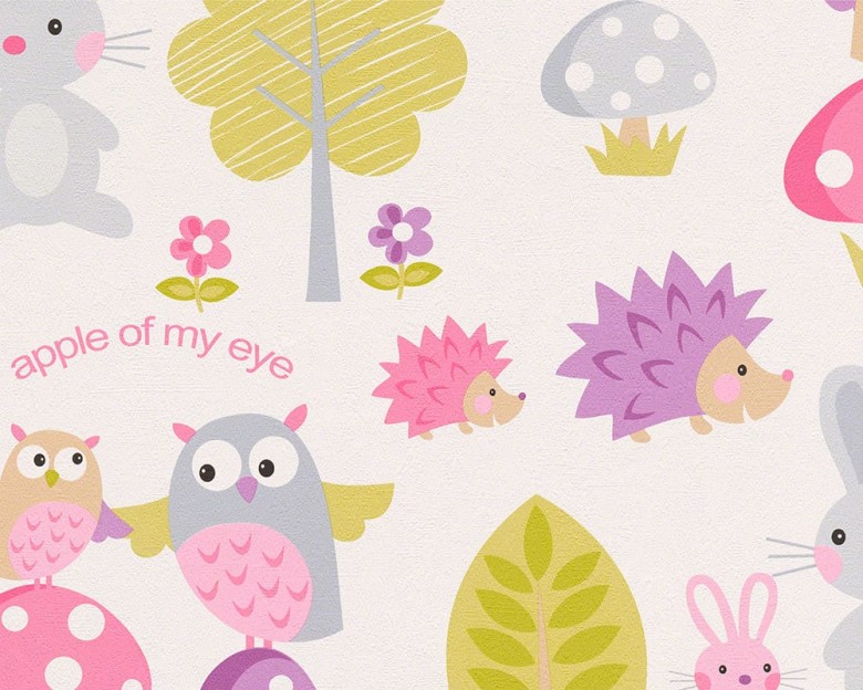 Waldfreunde rosa Kinderwelt - A.S. Creation Papier-Tapete
