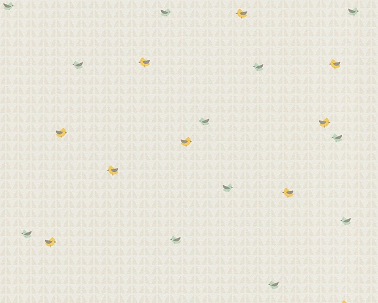 Vögelchen beige Kinderwelt - A.S. Creation Vlies-Tapete