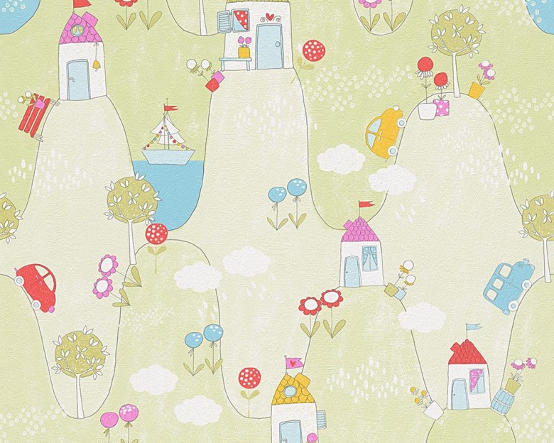 Wunderland grün Kinderwelt - A.S. Creation Papier-Tapete