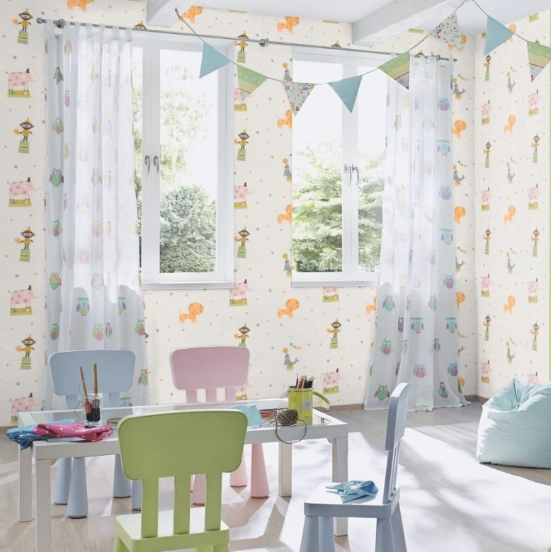 Zirkusfreunde - Rasch Papier Kindertapete