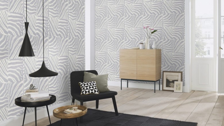 Tierfell Hellgrau - Rasch Vlies - Tapete Tierprint Moderne