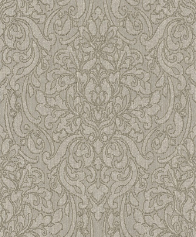 Victoria dunkelbeige - Rasch Vlies-Tapete Barock