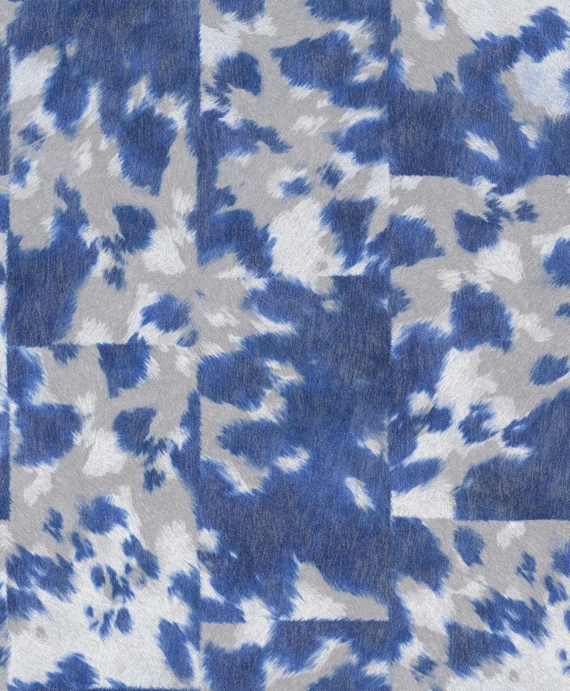 Tierfell Blau Weiß - Rasch Vlies - Tapete Tierprint